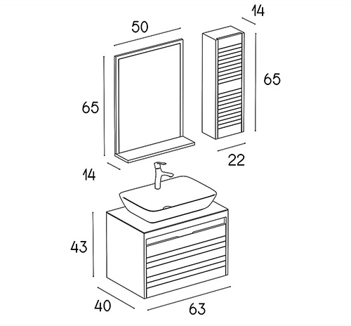 کابینت روشویی پی وی سی مدل D-6020